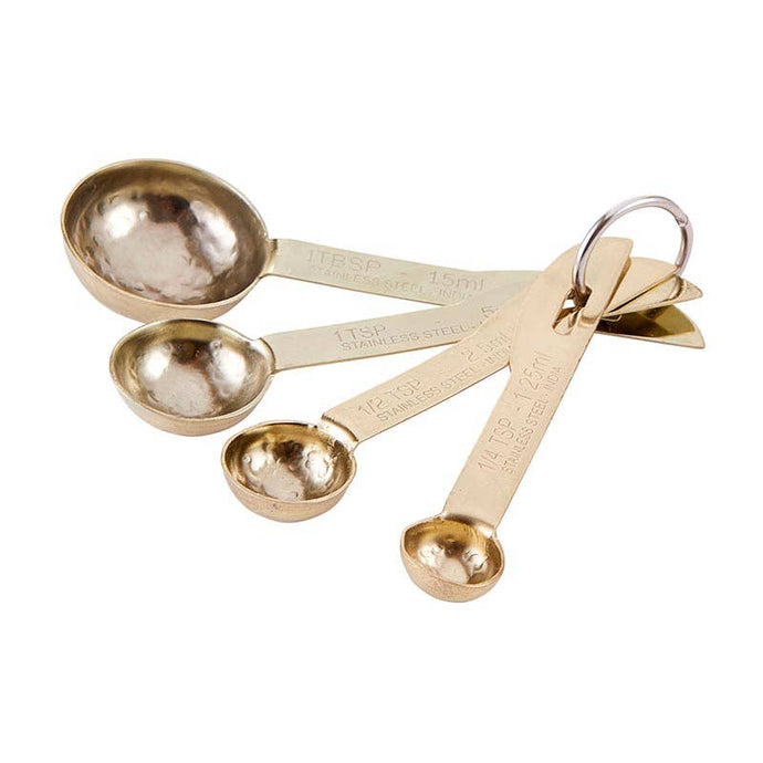 stainless steel measuring spoons with gold finish