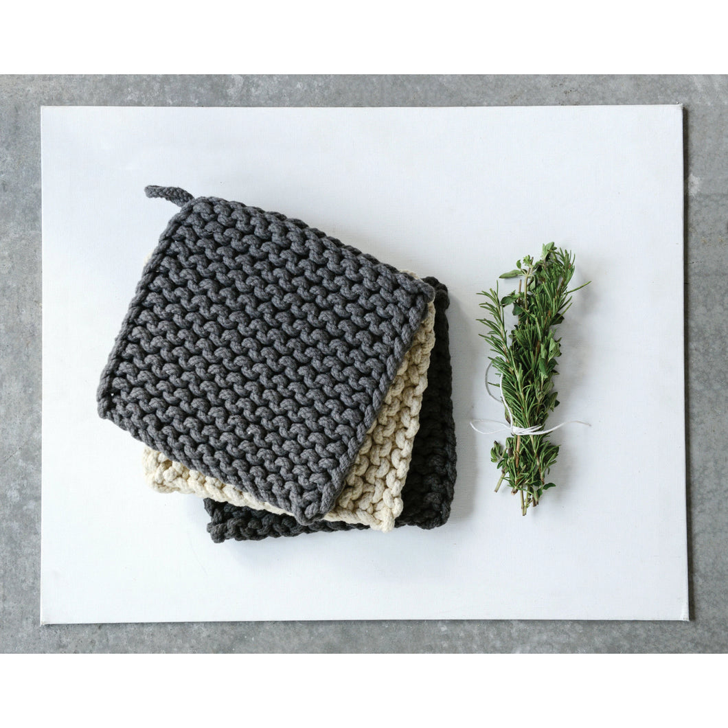 Cotton Crochet Pot Holders- Set of 3