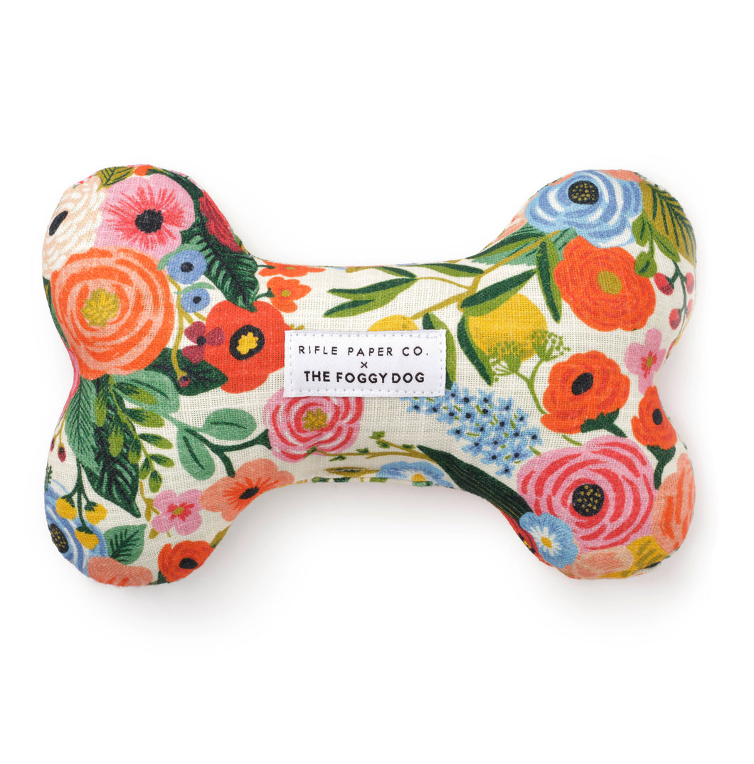 The Foggy Dog - Rifle Paper Co. x TFD Garden Party Dog Bone Squeaky Toy