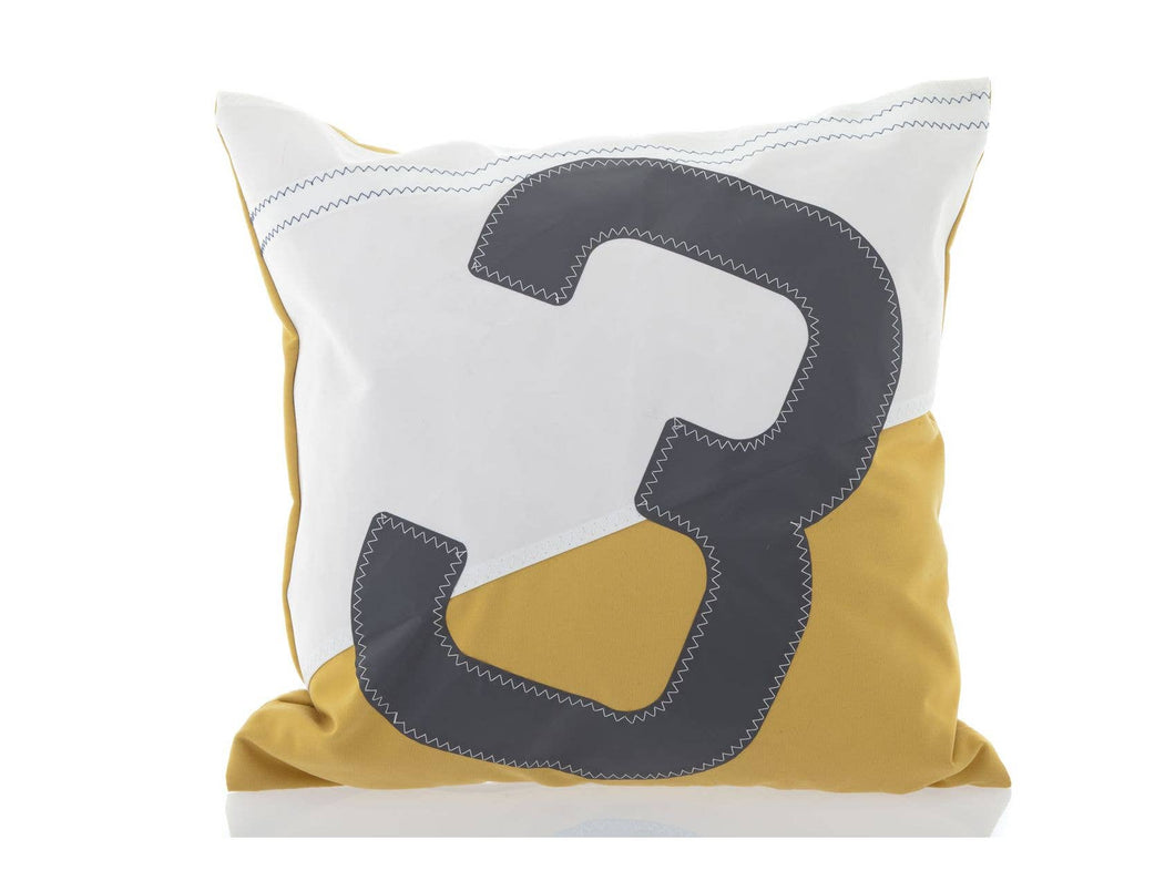 Spinnaker Pillow Mustard & Grey 3