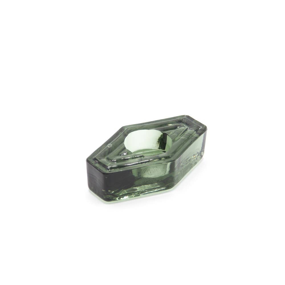 Infinite Hexagon Tealight Holder - Smokey Green