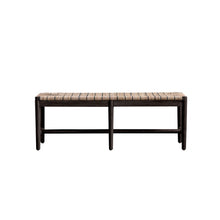 Load image into Gallery viewer, Black Mango Wood and Woven Rope Bench
