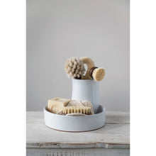Load image into Gallery viewer, White glazed terracotta tray with 2 compartments
