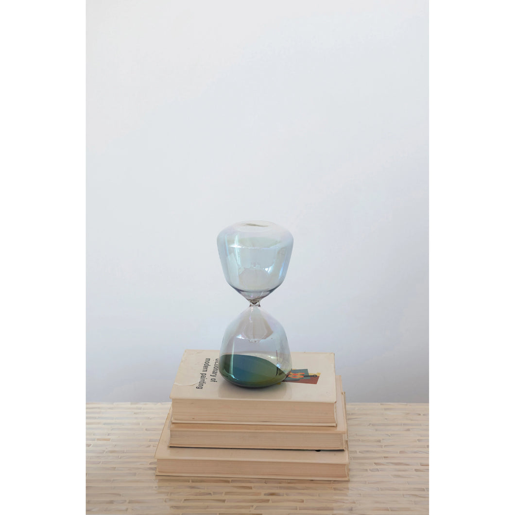 Iridescent Glass Hourglass