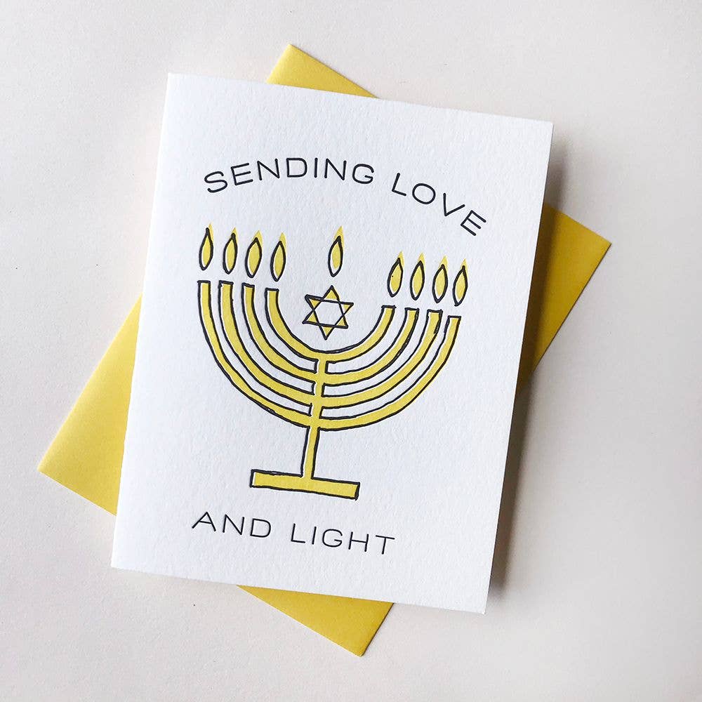 Holiday Hanukkah Card - Menorah Love and Light