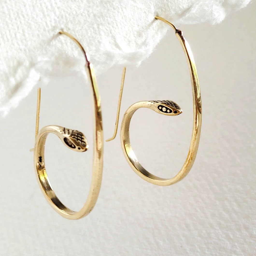 Bisjoux - Handmade Brass Serpent Wire Earrings