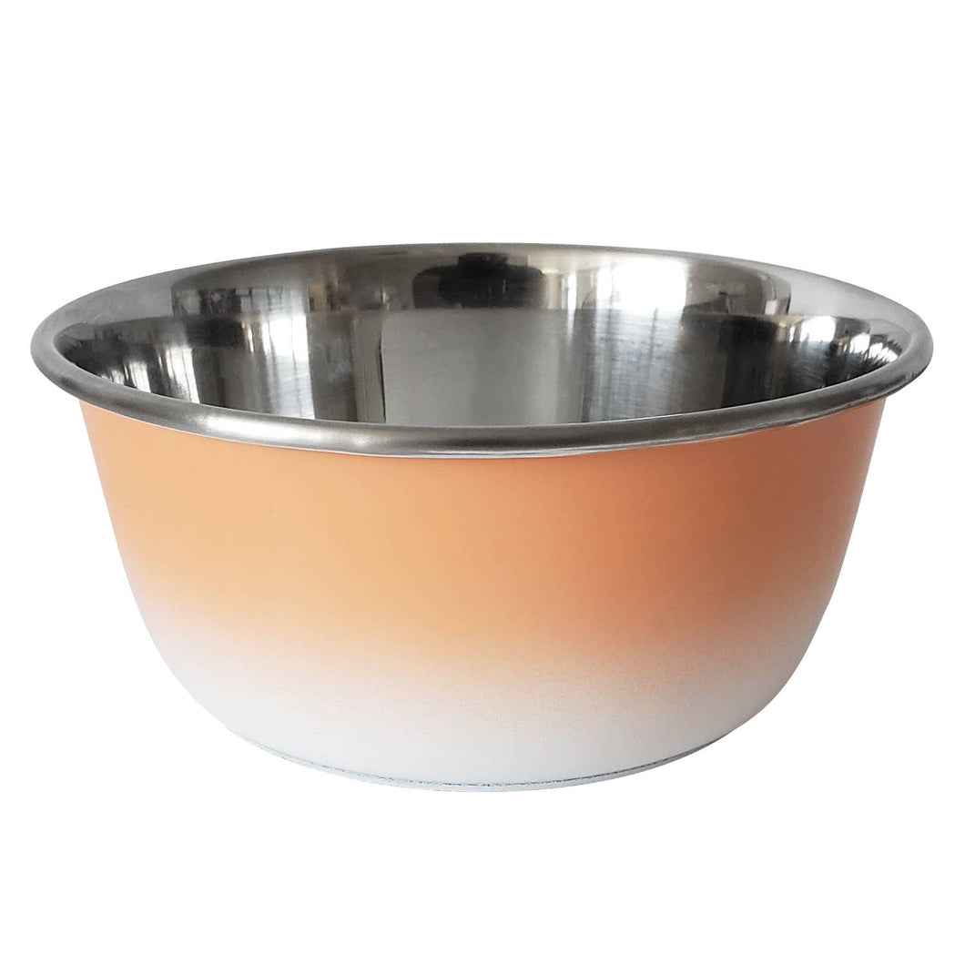 Stainless Steel Deep Dog Bowl - Coral