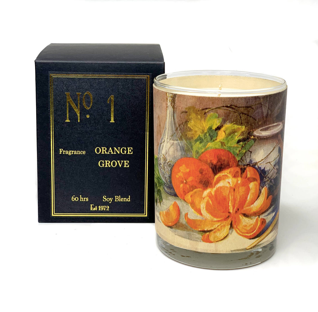 No 1 Orange Grove Wood Wrapped Candle
