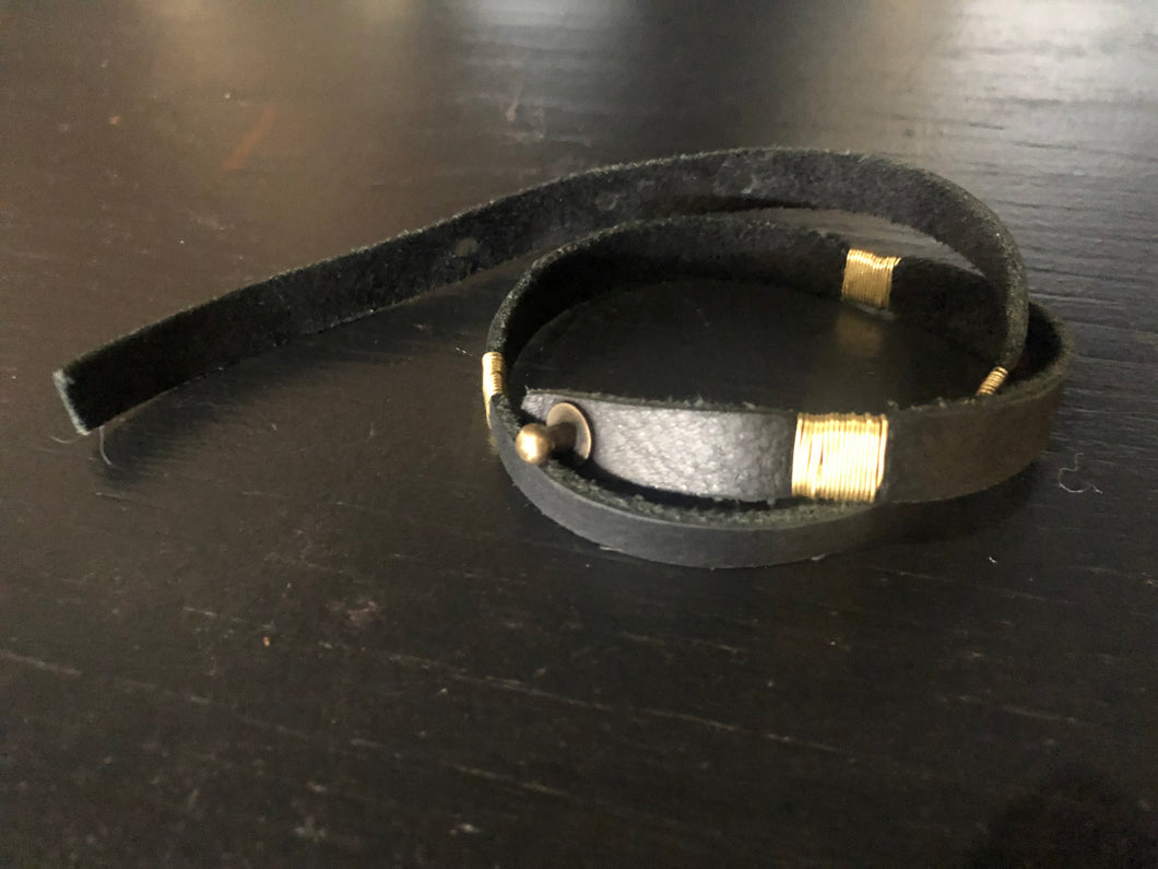 Custom Sized Leather Wrap Bracelet