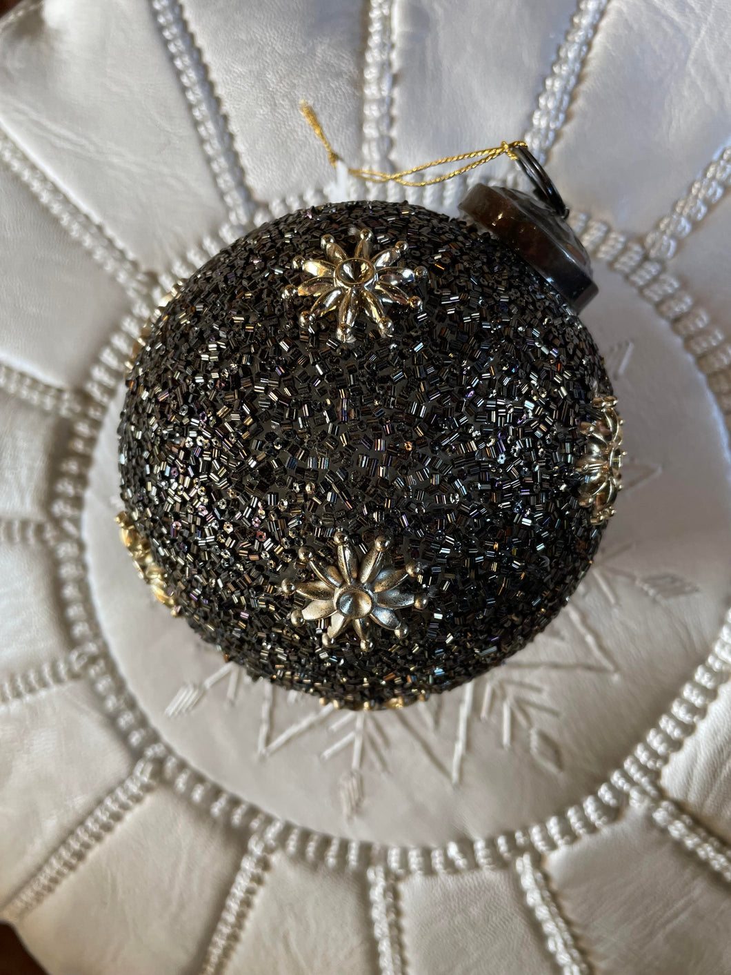 Glass Beaded Ball Ornament